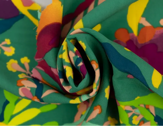 100CV Rayon Dobby Bold Floral Emerald Multi