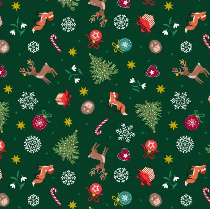 Scattered Festive on Green w/ Metallic
