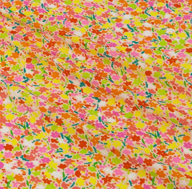 100PES Blossom Print Pink/Green
