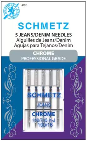 Schmetz Jeans/Denim 100/16 Chrome 5-pack