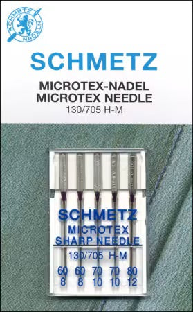 Schmetz Sharp / Microtex Machine Needle Size 60/70/80 - 5 Count
