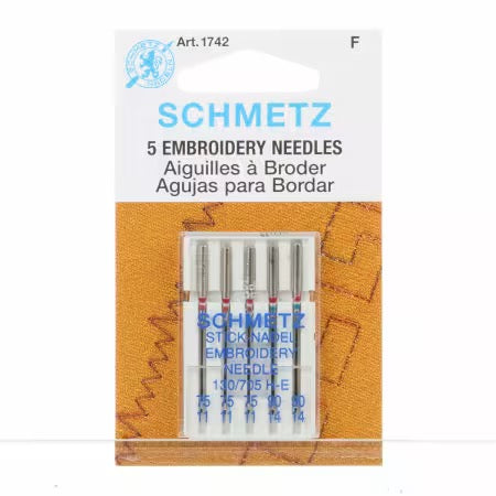Schmetz Embroidery Machine Needle Assorted Sizes - 5 Count