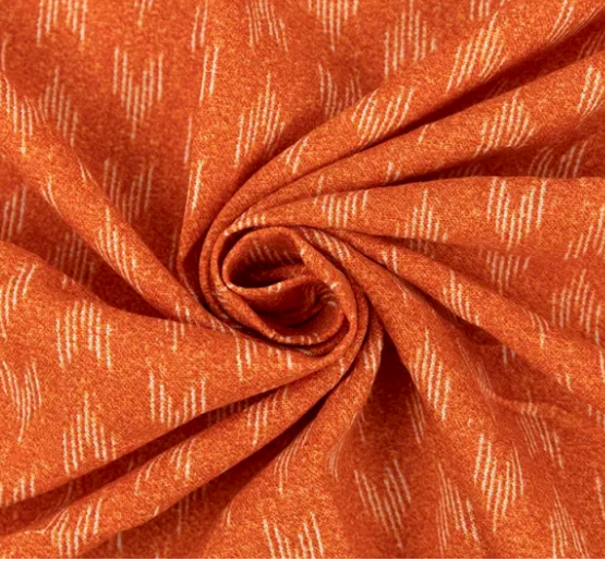 70CO/30LI Cotton Linen Print - Burnt Orange Geo