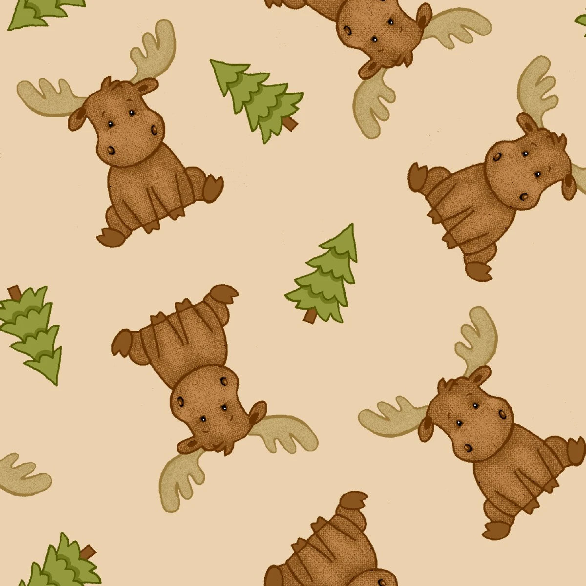 Comfy Flannels - Sitting Moose 1087 Beige