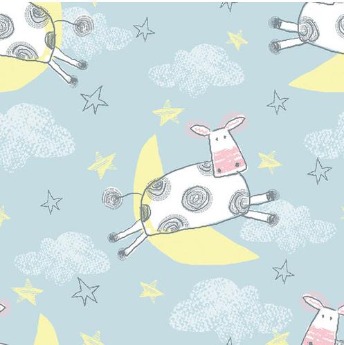 100CO Flannel Blue Cows