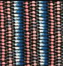 100CV Rayon Challis Woven Pink-Blue Multi Tribal Printed