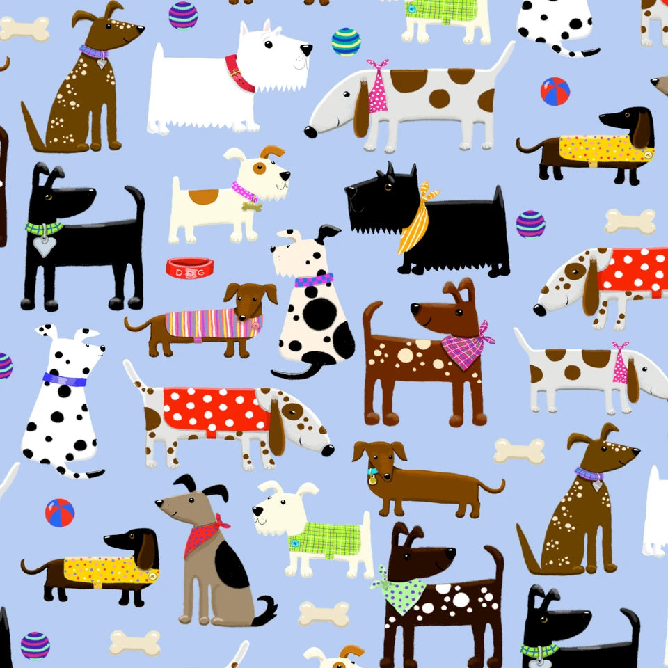 Comfy Flannels - Dog Breeds 0970 Blue