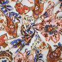 50CO/50CV Lawn Blue-Orange Multi Cotton Rayon Floral Printed Woven
