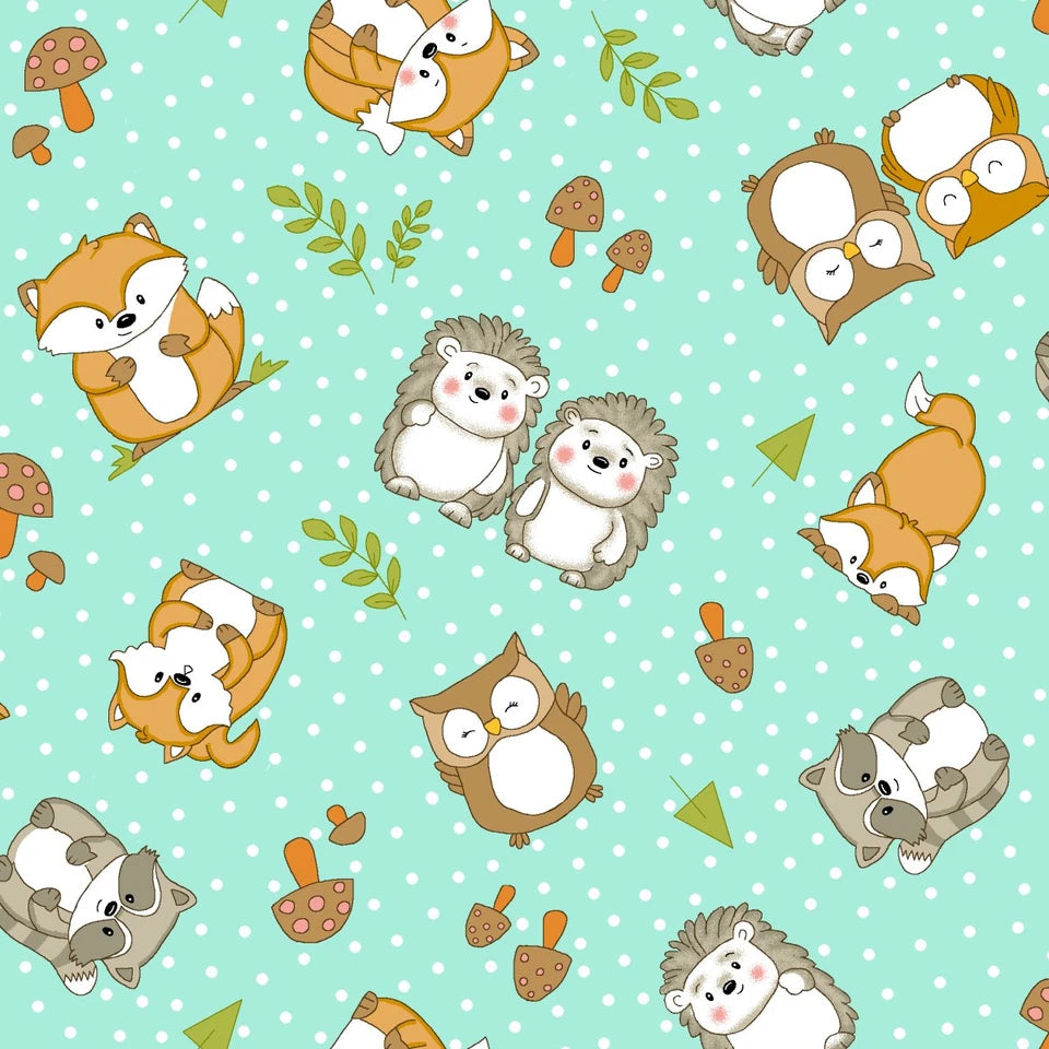 Comfy Flannels - Woodland Critters 1085 Green